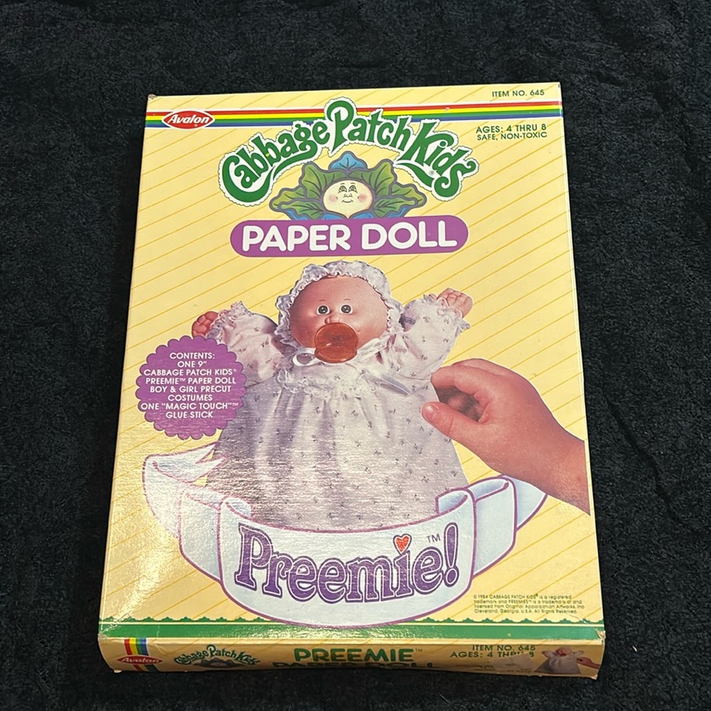 Cabbage Patch Kids Preemie Paper Doll vintage
